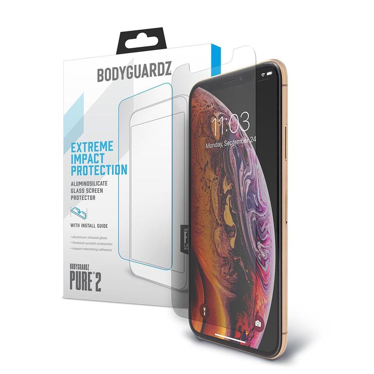 iPhone XS GLASS Case and Tempered Glass Screen Protector Set Full Body 360  Protection for iPhone X / XS 5.8 inch 2017-2018 Black / Clear